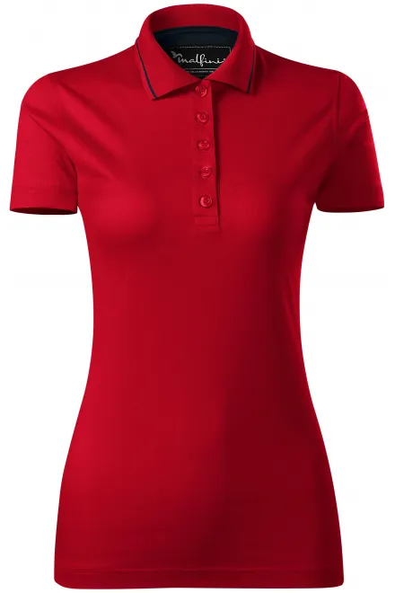 Moteriški elegantiški merserizuoti polo marškinėliai - formula red, M