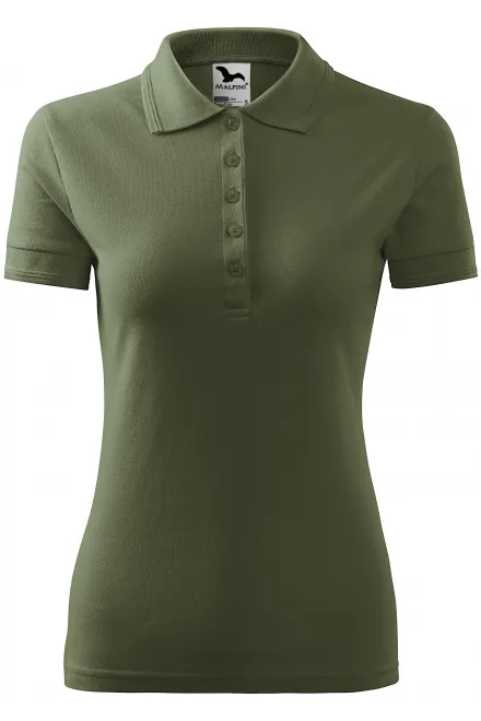 Moteriški elegantiški polo marškinėliai - khaki, S