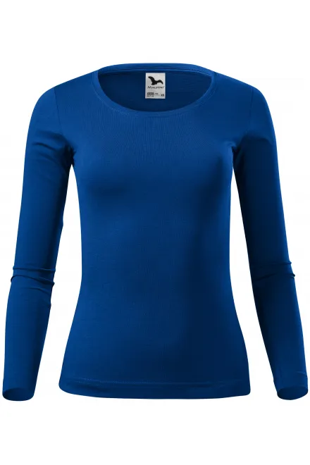 Moteriški marškinėliai ilgomis rankovėmis - karališkai mėlyna, XS