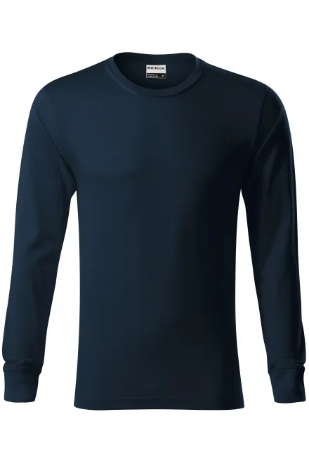 Patvarūs vyriški marškinėliai ilgomis rankovėmis - tamsiai mėlyna, L