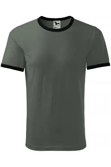 „Unisex“ kontrastiniai marškinėliai - tamsus skalūnas, L