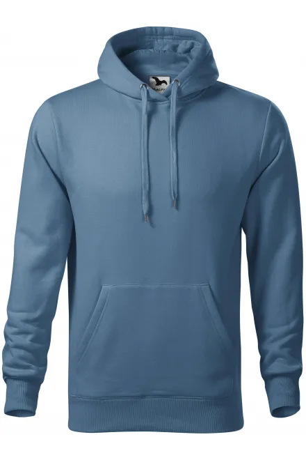 Vyriškas marškinėliai su gobtuvu be užtrauktuko - denim, L