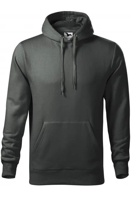 Vyriškas marškinėliai su gobtuvu be užtrauktuko - tamsus skalūnas, L