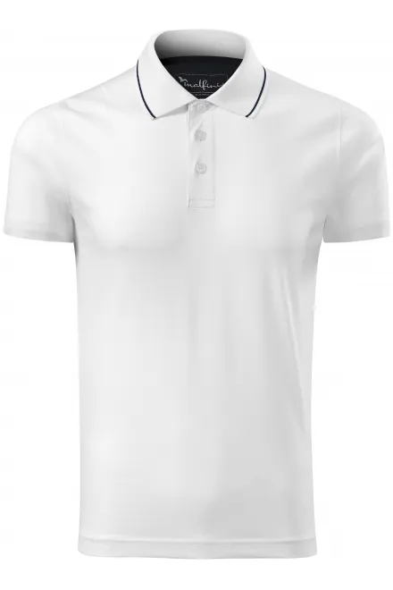 Vyriški elegantiški merserizuoti polo marškinėliai - balta, L