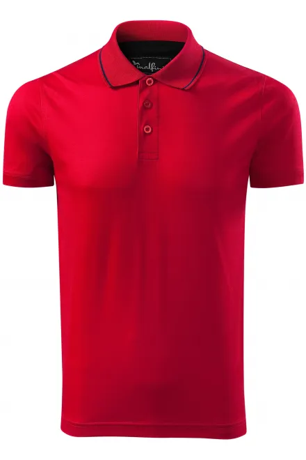 Vyriški elegantiški merserizuoti polo marškinėliai - formula red, L