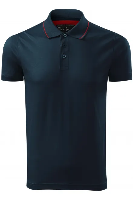 Vyriški elegantiški merserizuoti polo marškinėliai - tamsiai mėlyna, L