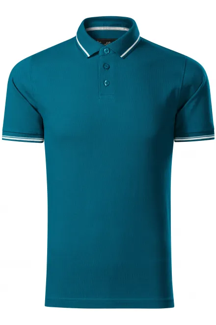 Vyriški kontrastingi polo marškinėliai - petrol blue, 2XL