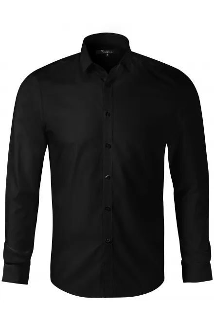 Vyriški marškiniai ilgomis rankovėmis Slim fit - juoda, L